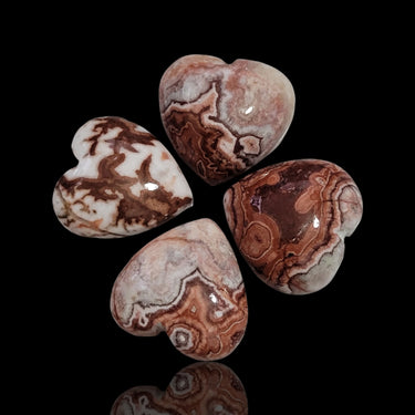 32Ct 4PCs Natural Rhodochrosite Heart Cabochon LOT. Length- approx. 14mm